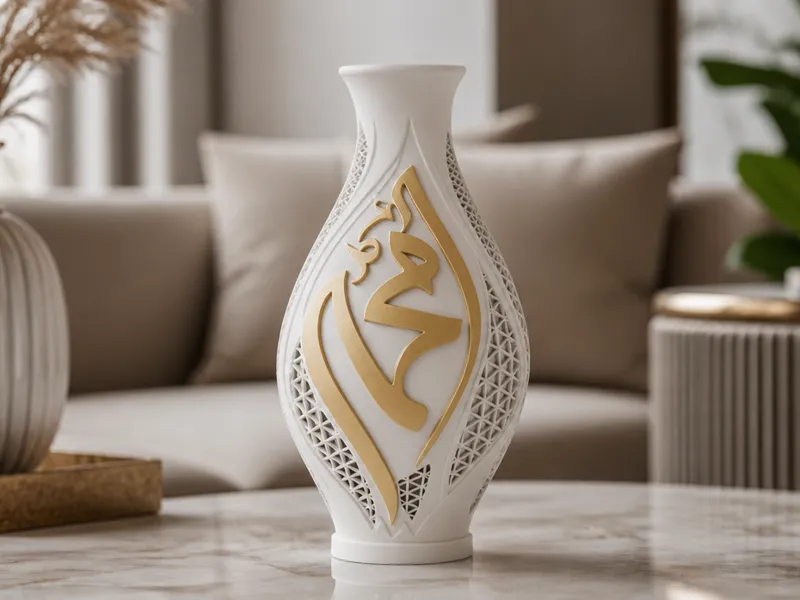 Golden Script Oasis Vase - Middle Eastern Decor