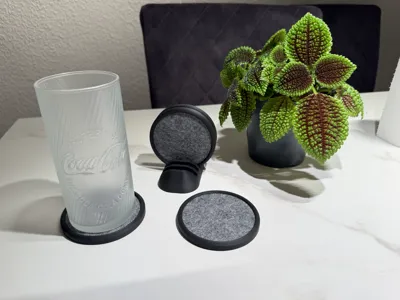 Coasters with embedded felt