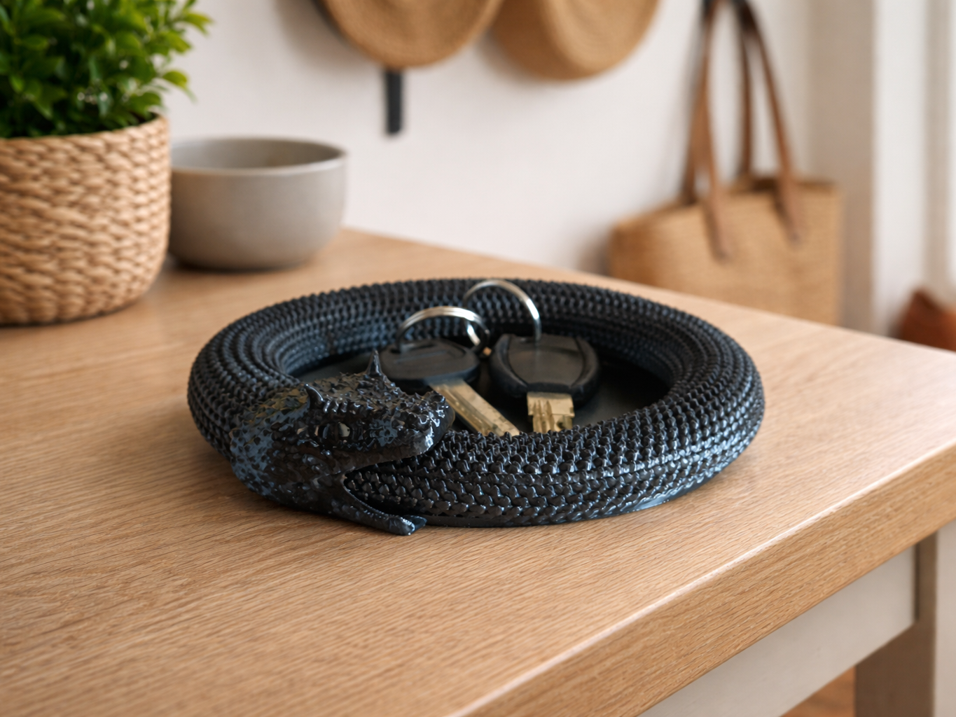 Horned Viper Ouroboros Key Bowl