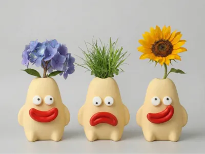 Fidget Wacky Sausage Lips Doll Vase Pen Holder