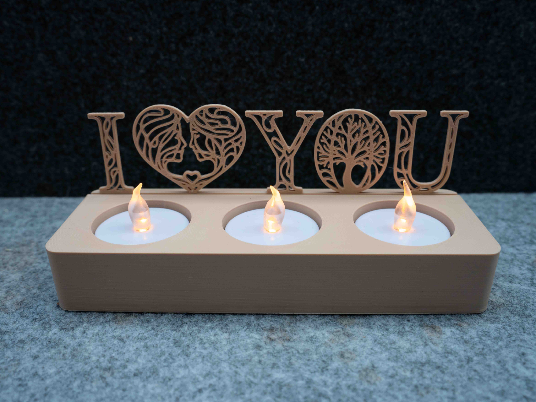 I LOVE YOU Valentinstag LED-Teelichthalter