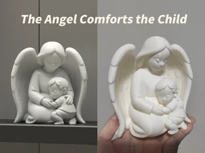 The Angel Comforts the Child Sculptur Decoration