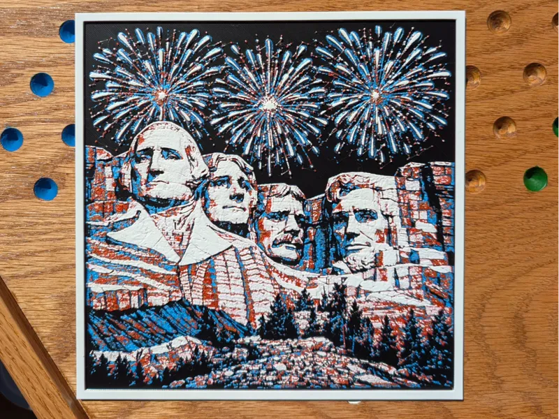 Hueforge Mount Rushmore 4th of July Fireworks