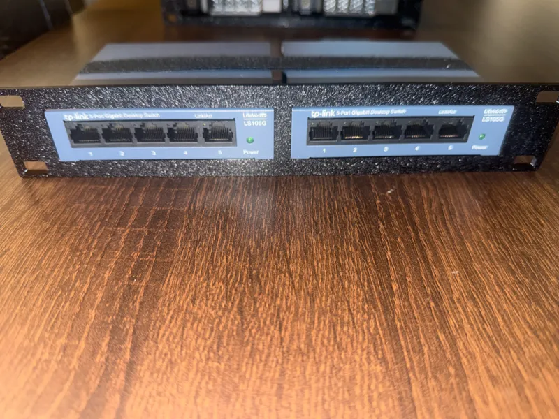 1U Shelf for 2x switch 5 ports Rack