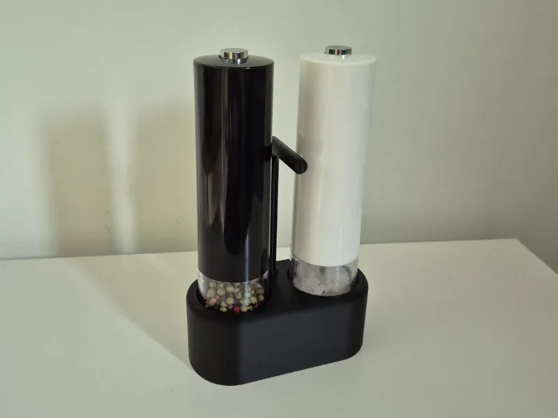 Modern Salt & Pepper Mill Set with Stand