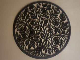 Floral Tree Circle Wall Decor Round Botanical Art