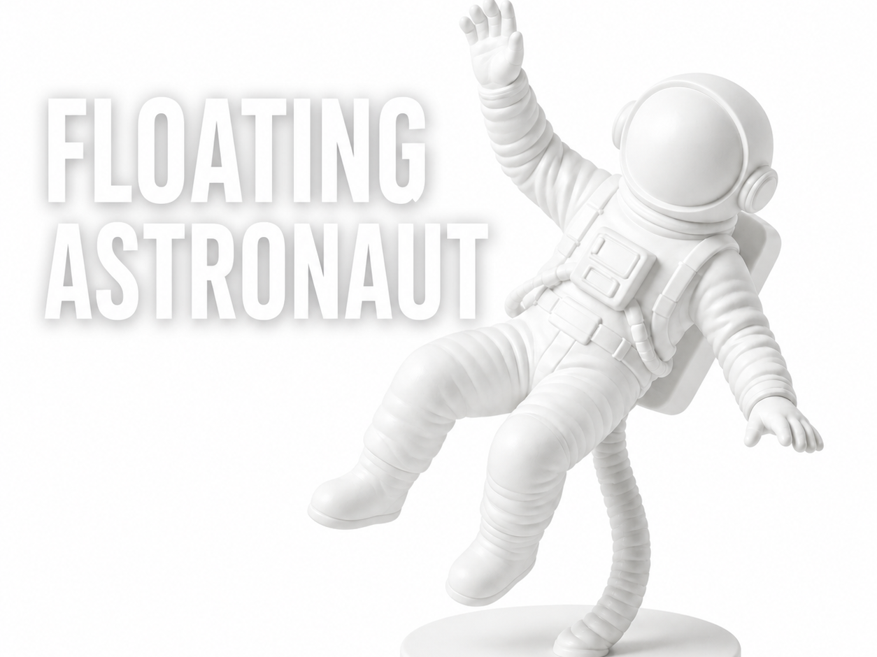 Kleiner Astronaut im coolen Floating-Style