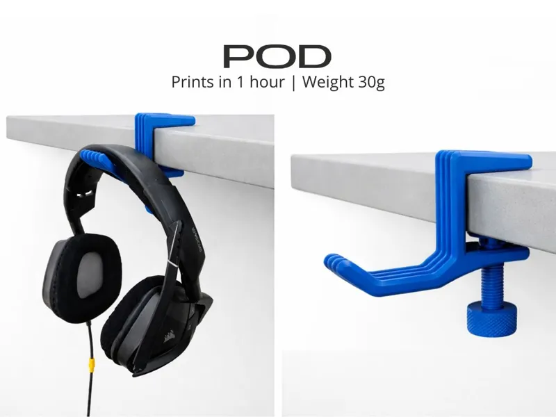 Support casque bureau Clamp universel