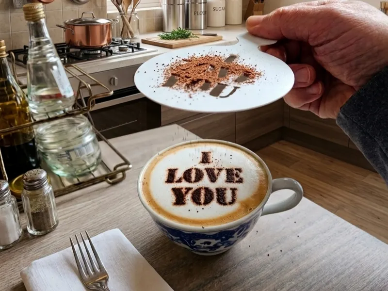 Kaffee - / Getränkeschablone i love you