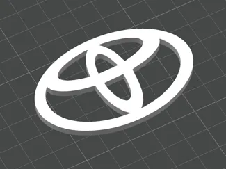Toyota Emblem Logo - 3D Printed (No Text)