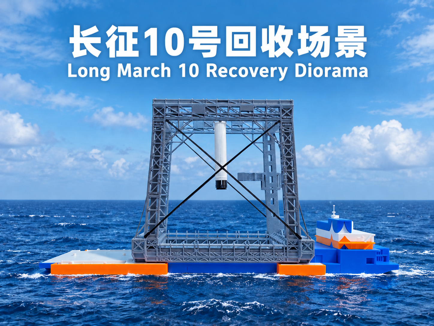 CZ-10 Recovery Diorama 长征10号回收场景 3D model