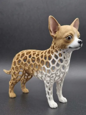 Figura decorativa: Voronoi Dog Chihuahua Figure Sculpture — vista de referencia 2
