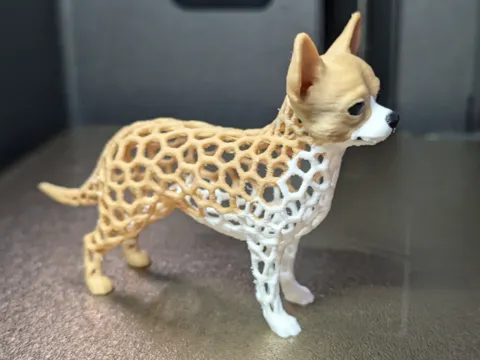 Figura decorativa: Voronoi Dog Chihuahua Figure Sculpture — referencia de MakerWorld