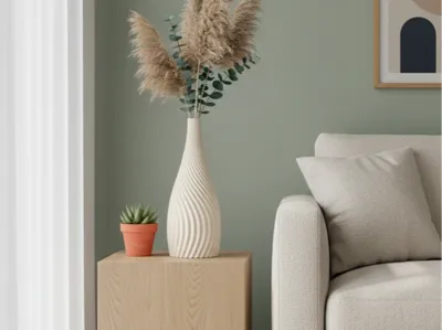 Minimal spiral pattern vase