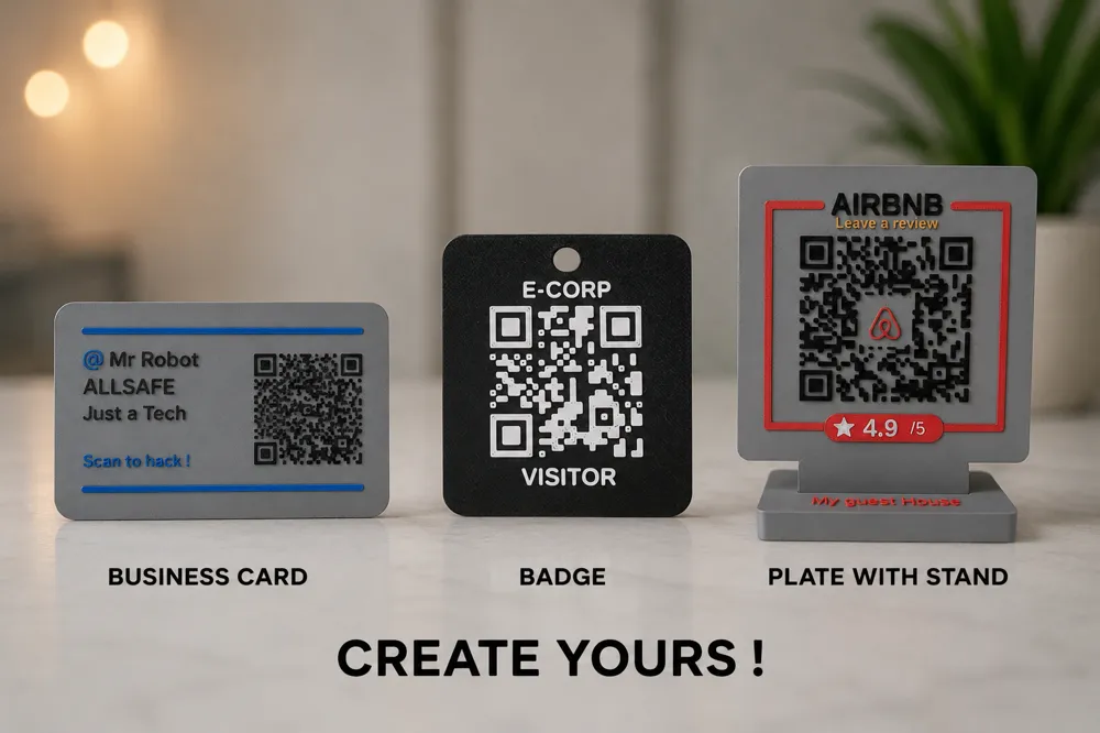 Smart QR Code Generator for Signs, Badges & Cards - Free 3D Print Model ...