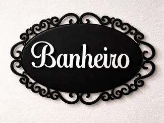 Placa Banheiro Decorativa - Sinalização de Porta