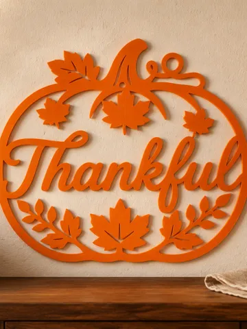 Adorno temático: Thankful Pumpkin Sign – Fall Wall Decor — vista de referencia 2