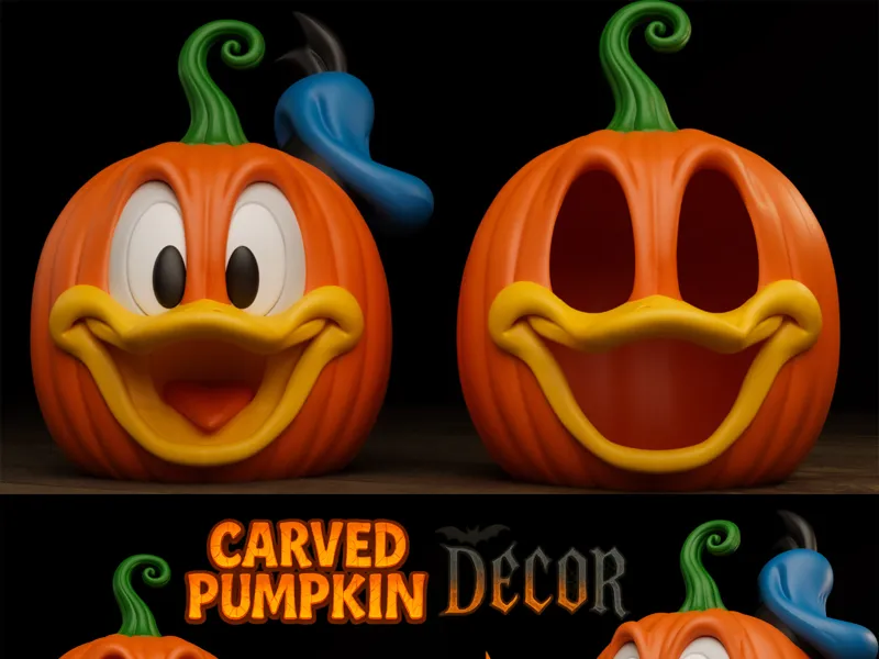 Donald Duck Carved Pumpkin