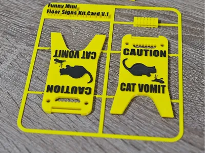 Cat Vomit Funny Mini Floor Sign – Kit Card