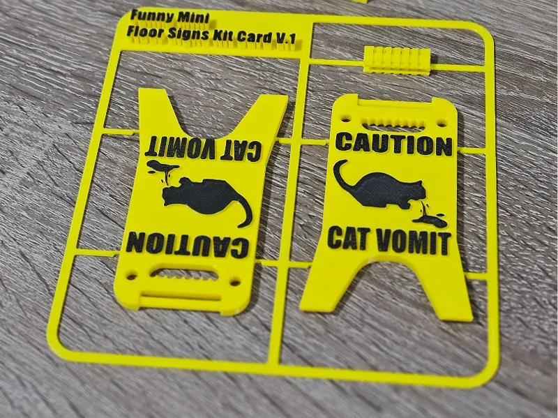 Cat Vomit Funny Mini Floor Sign – Kit Card