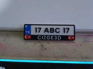 Türk Bayraklı Plaka Anahtarlık  Özelleştirilebilir