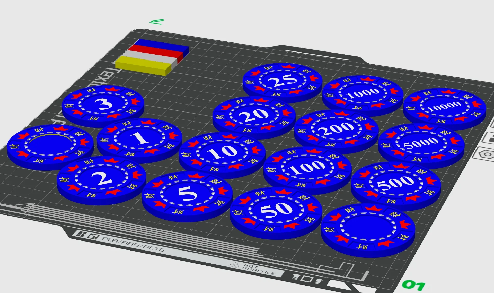Miniatura 2 do modelo 3D 赌场筹码（效果真的挺不错的）