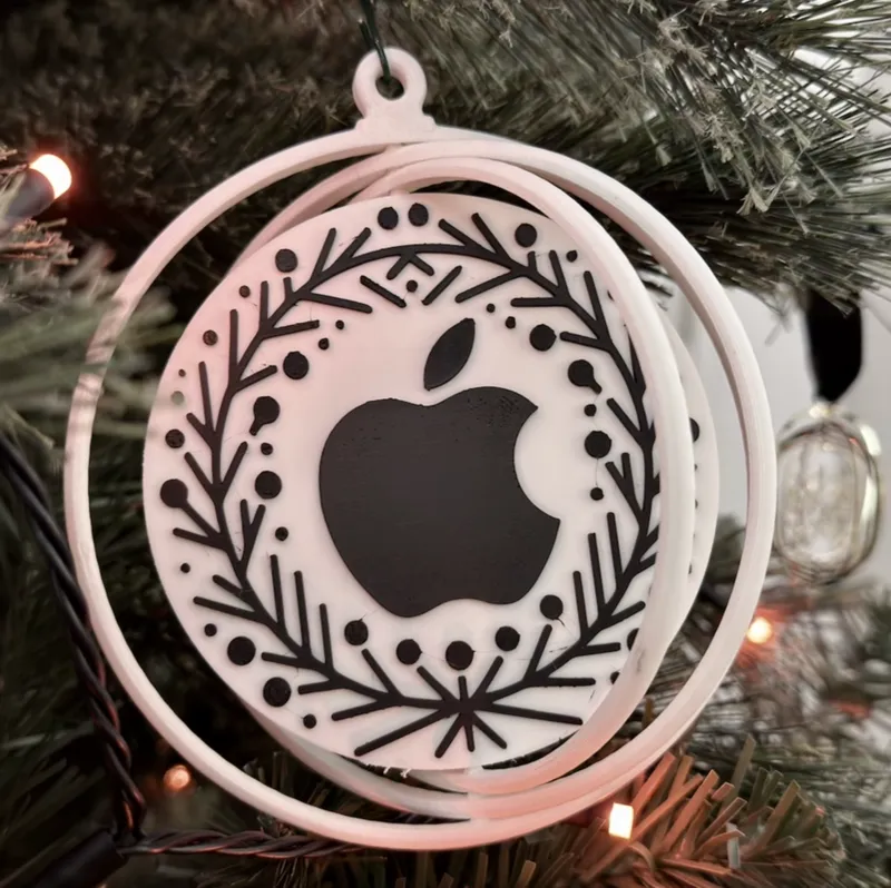 Articulated Apple Logo Ornament
