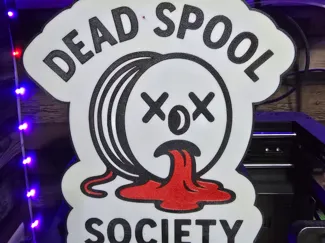 Dead spool society lightbox and sign