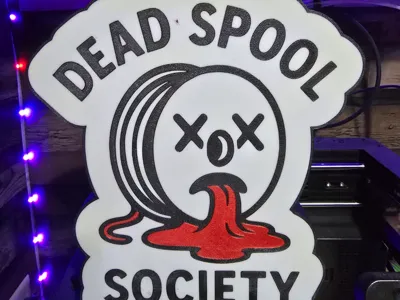Dead spool society lightbox and sign