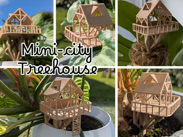Mini city treehouse - plant decoration