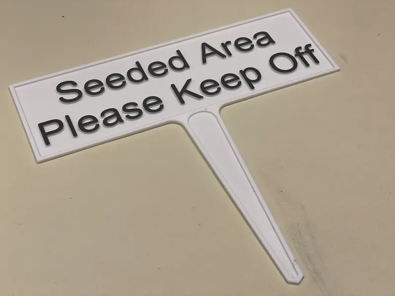 Seeded Area Please Keep Off Sign