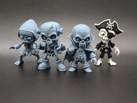 Figura decorativa: Chibi Skeleton Halloween Series 2 — referencia de MakerWorld