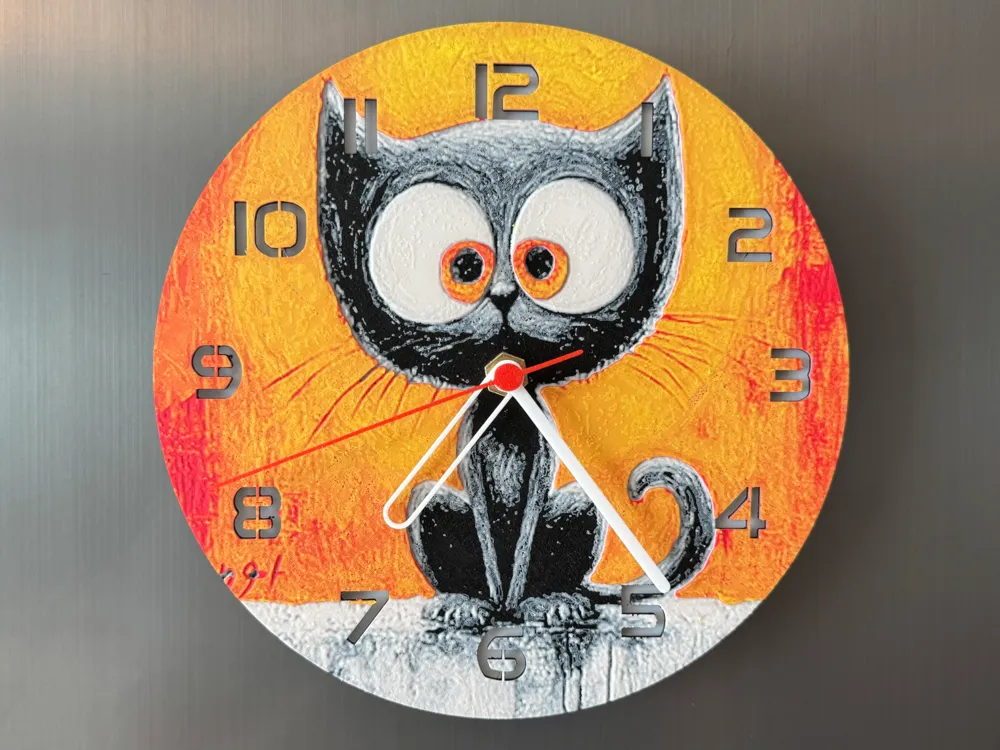 wall / desk clock Cat on Wall by cP3D MakerWorld: Download Free 3D Models