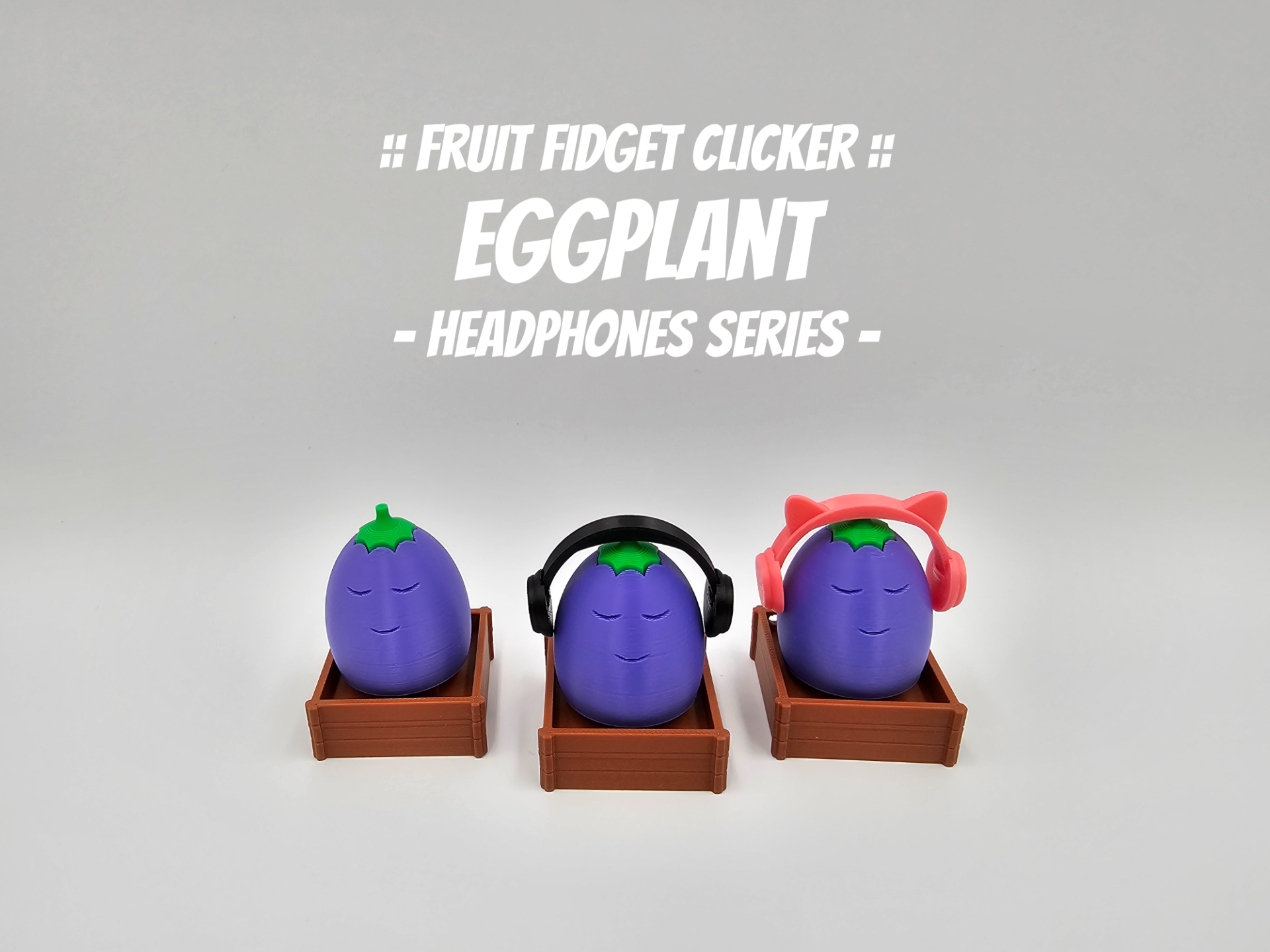 Eggplant Fidget Clicker - Headphones Series
