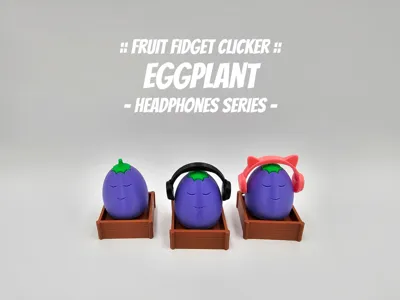 Eggplant Fidget Clicker - Headphones Series