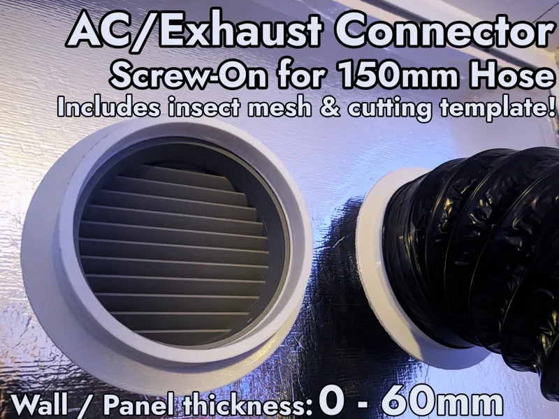 Threaded AC Exhaust Pass-Through 150mm (6") 0-60mm