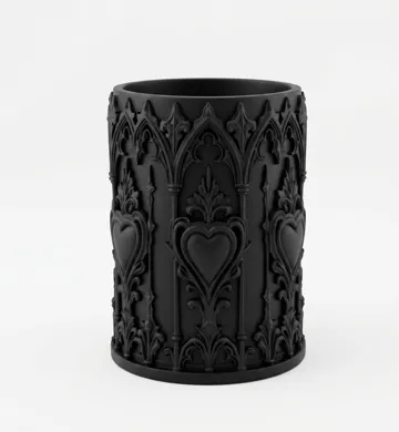 Jarrón decorativo: Goth Sacred Hearts Flower Vase for Dark Decor — vista de referencia 4