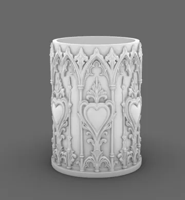 Jarrón decorativo: Goth Sacred Hearts Flower Vase for Dark Decor — vista de referencia 5