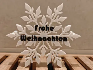 Frohe Weihnachten Schneeflocke Aufsteller(Ger/Eng)
