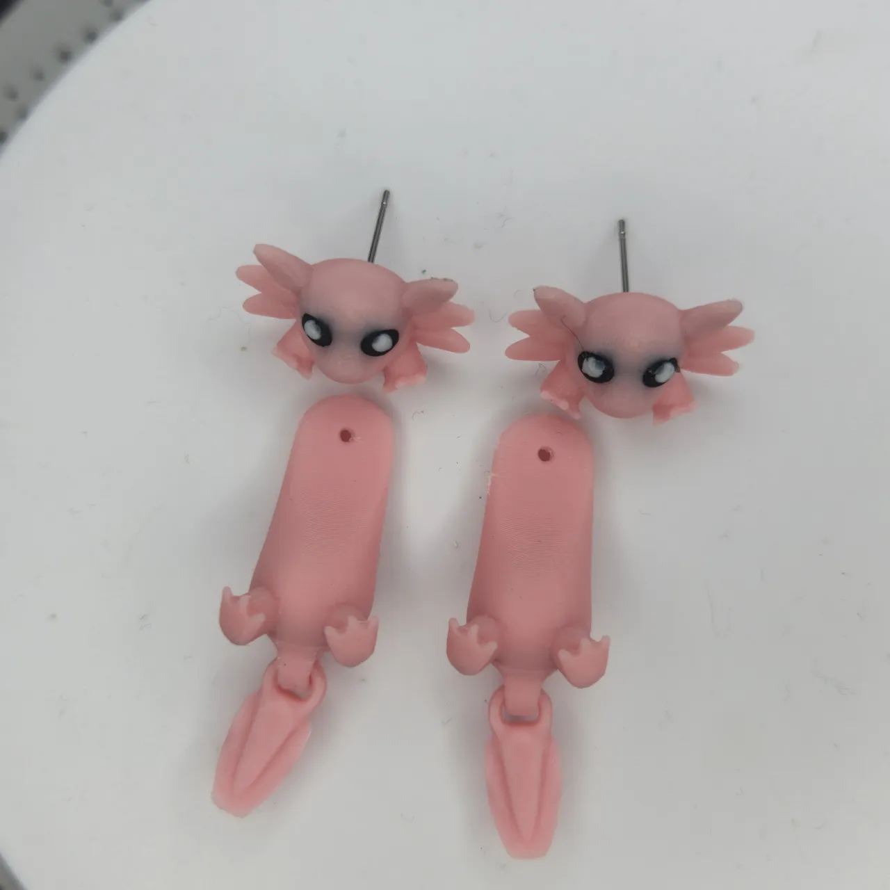 Axolotl Jumper Earrings – With Articulated Tail! view 3