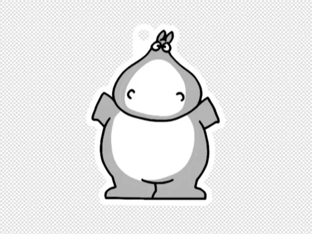 Boynton Hippo Magnet and Keychain