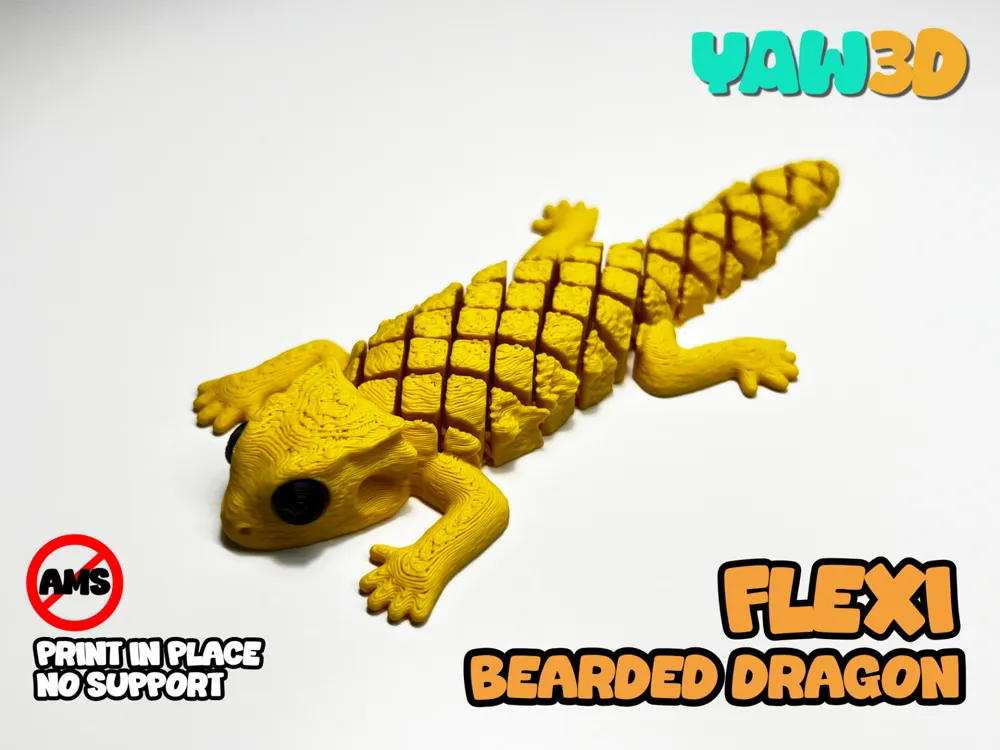 Flexi Bearded Dragon - Free 3D Print Model - MakerWorld