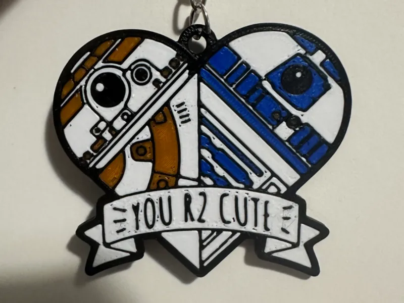 star wars r2d2 keychain heart valentine