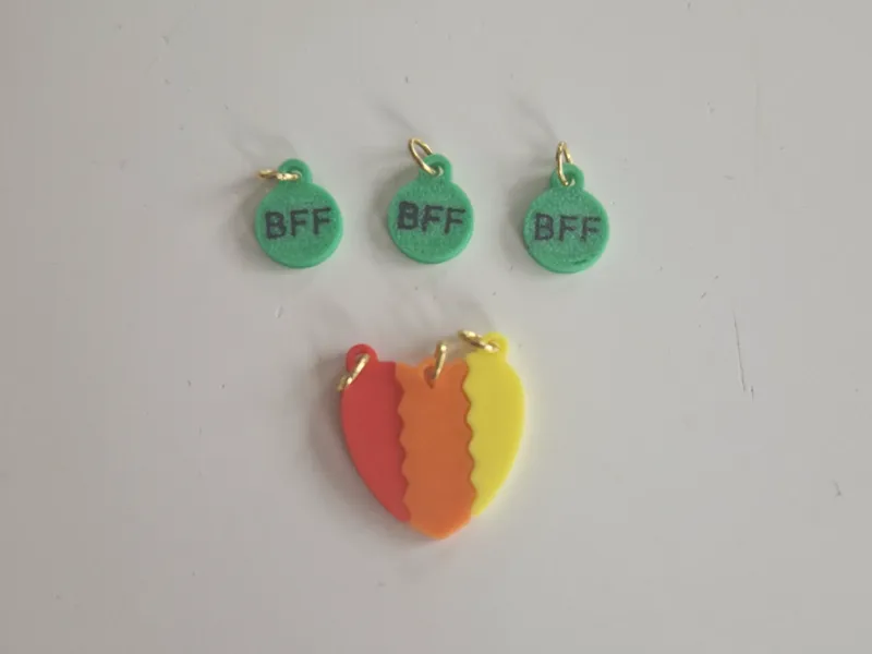 BFF heart trio pendant