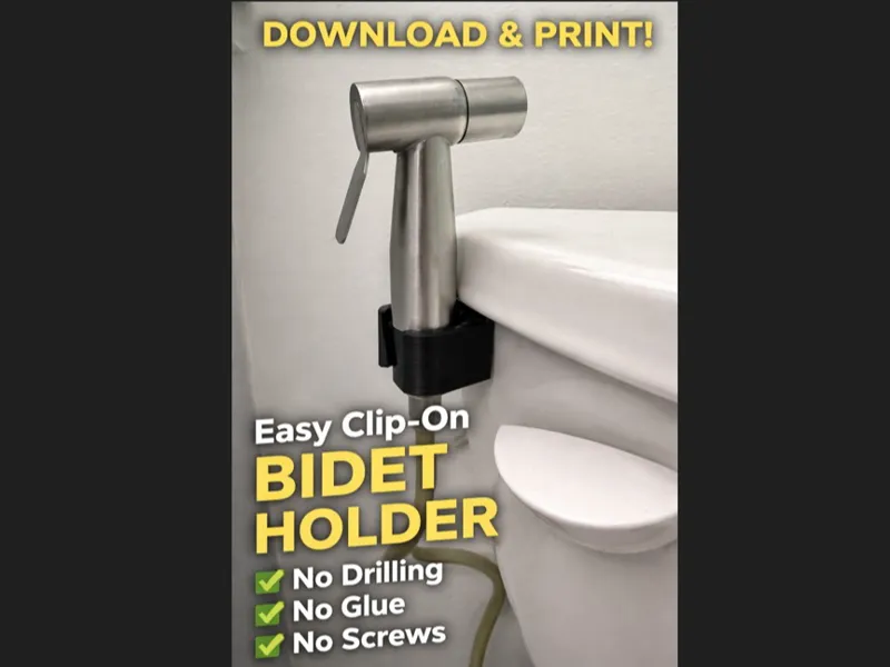 No-Drill Bidet Holder Clip-On  Mount