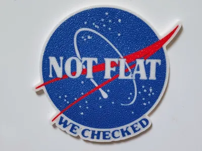 NASA Not Flat Logo Fridge Magnet ( AMS )