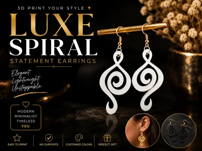 Luxe Spiral Statement Earrings – Minimalist