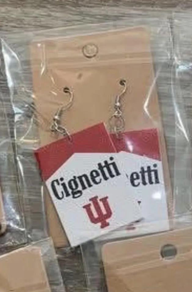 IU Hoosier Football Cignetti Earrings view 2