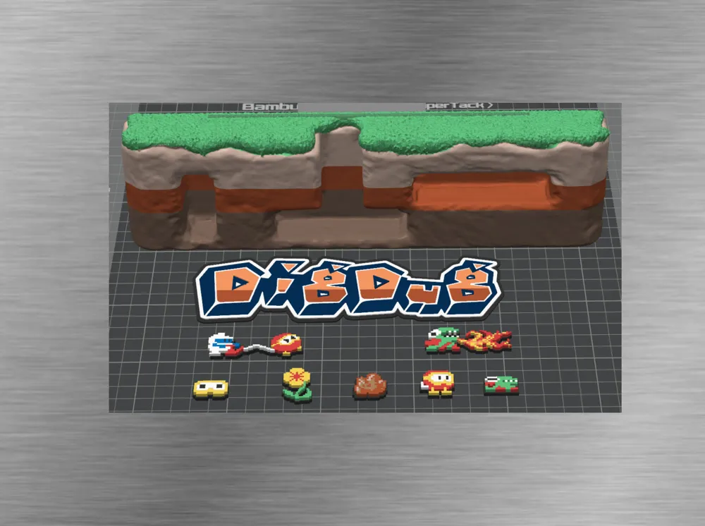 Dig Dug Arcade Diorama - Free 3D Print Model - MakerWorld
