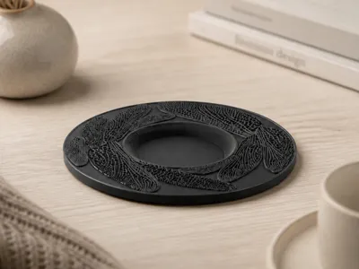 Dragonfly Plate with Intricate Wing Design